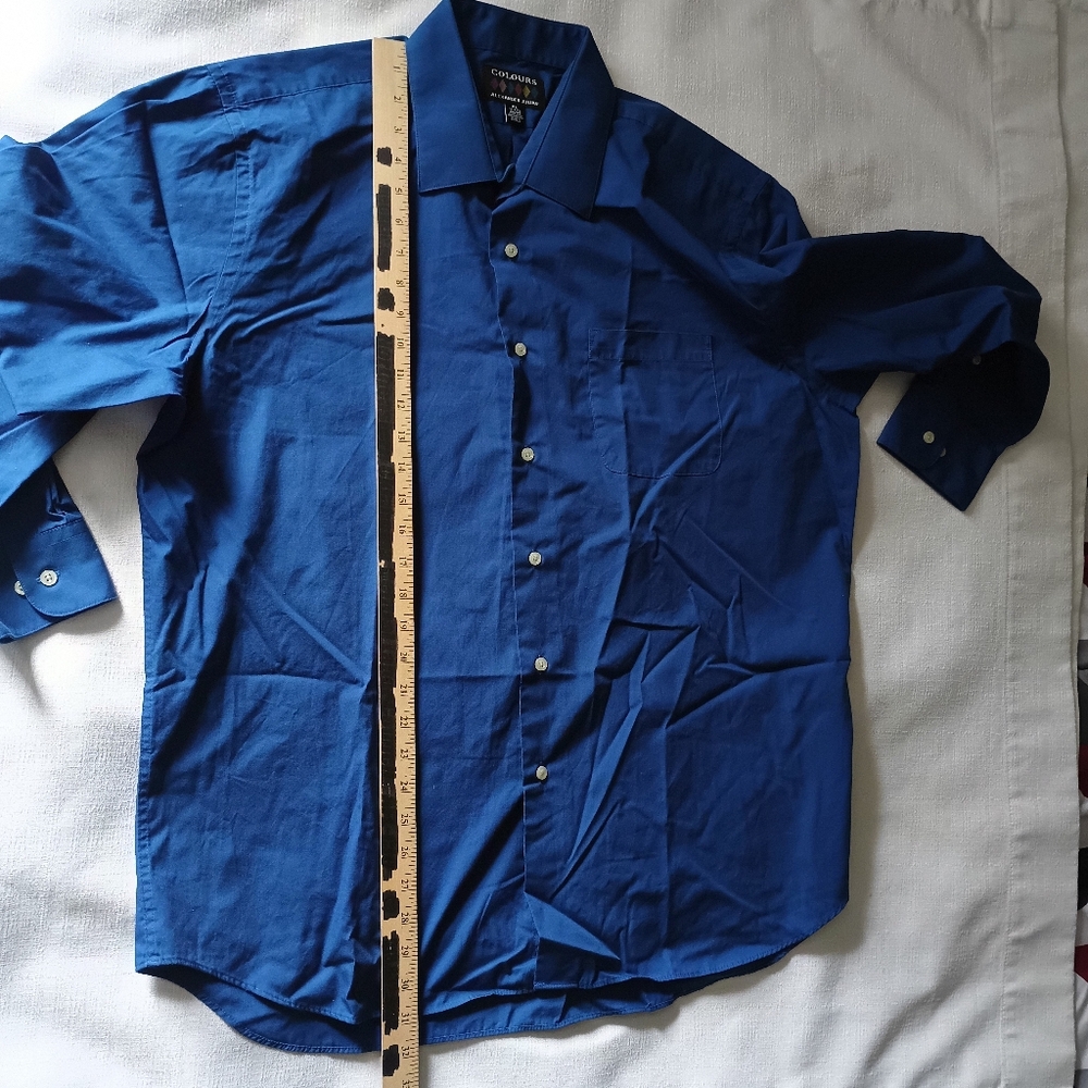 Colours Alexander Julian XL Bright blue button down Long Sleeve Collared - Picture 7 of 10